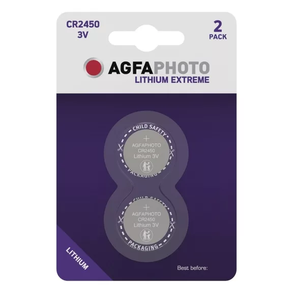 Gombelem AGFAPHOTO Lithium CR2450 2 darabos Gombelem AGFAPHOTO Lithium CR2450 2 darabos