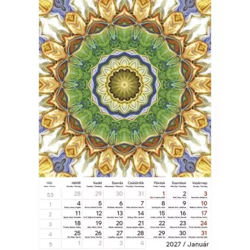 Falinaptár TOPTIMER T094 220x330mm álló Mandala 2027