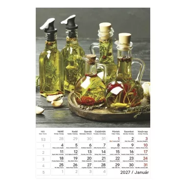 Falinaptár TOPTIMER T094 220x330mm álló Gourmet 2027