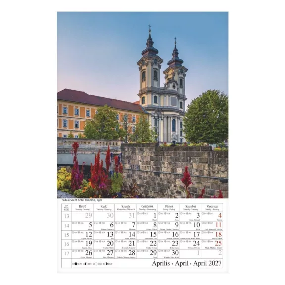 Falinaptár CSG 210x320mm álló Magyar városok 2027 Falinaptár CSG 210x320mm álló Magyar városok 2027