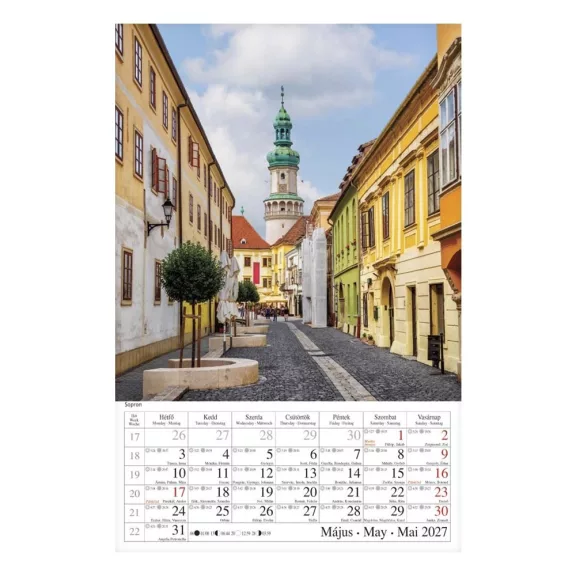Falinaptár CSG 210x320mm álló Magyar városok 2027 Falinaptár CSG 210x320mm álló Magyar városok 2027