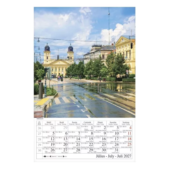 Falinaptár CSG 210x320mm álló Magyar városok 2027 Falinaptár CSG 210x320mm álló Magyar városok 2027