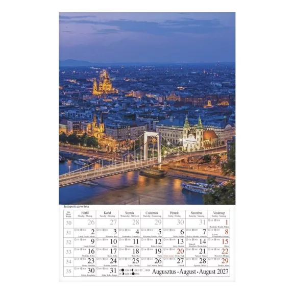 Falinaptár CSG 210x320mm álló Magyar városok 2027 Falinaptár CSG 210x320mm álló Magyar városok 2027