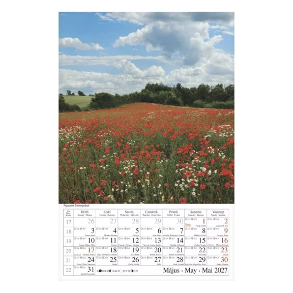 Falinaptár CSG 210x320mm álló Magyar tájak 2027 Falinaptár CSG 210x320mm álló Magyar tájak 2027