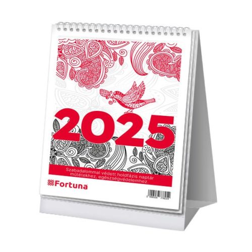 Asztali naptár FORTUNA BA21 álló fehér lapos holdfázissal 2026.