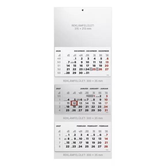 Speditőr naptár TOPTIMER T070 3 tömbös 3 havi üres fejrész 2027 Speditőr naptár TOPTIMER T070 3 tömbös 3 havi üres fejrész 2027