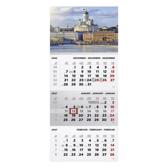 Speditőr naptár TOPTIMER T072 1 tömbös 3 havi Város 2027 Speditőr naptár TOPTIMER T072 1 tömbös 3 havi Város 2027