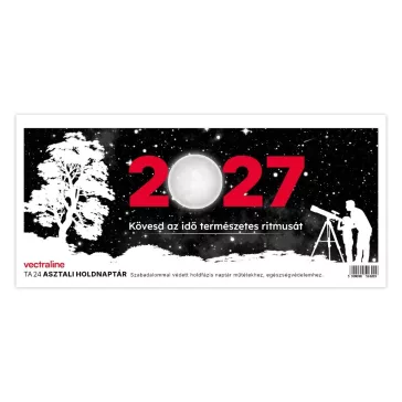   Asztali naptár VECTRALINE TA24 álló fehér lapos holdfázissal 2027