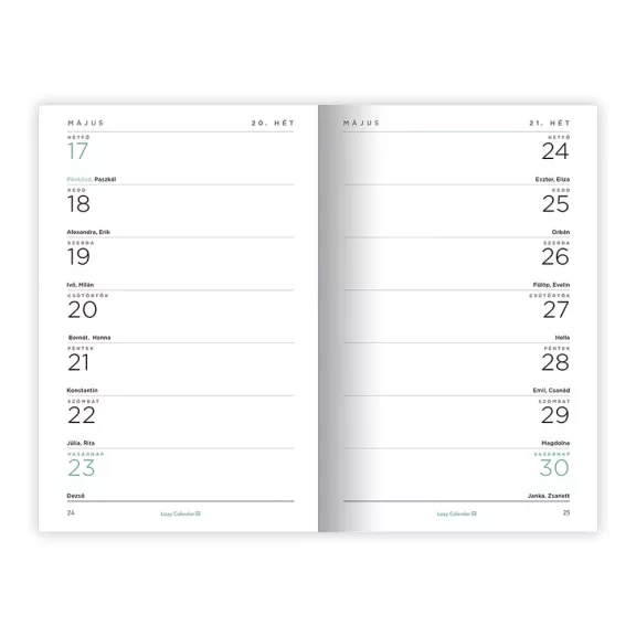 Határidőnapló LIZZYCALENDAR A/6 heti tűzött Magnificent 2027
