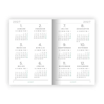 Határidőnapló LIZZYCALENDAR A/6 heti tűzött Major 2027
