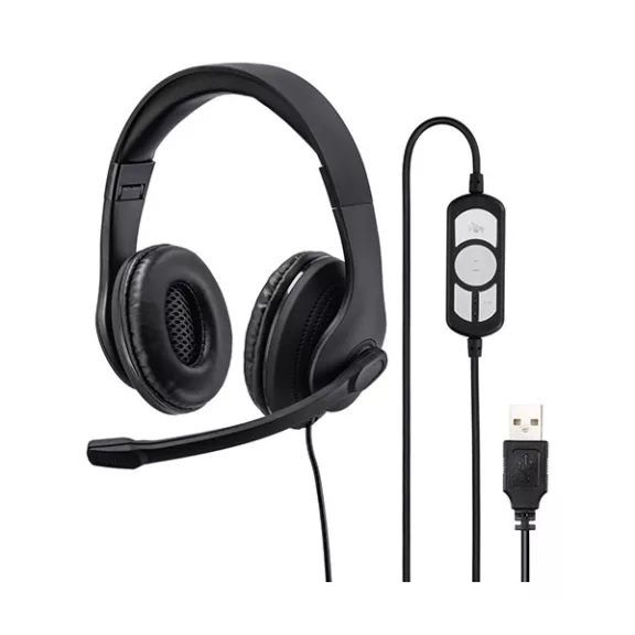 Headset vezetékes HAMA USB-300 fekete Headset vezetékes HAMA USB-300 fekete
