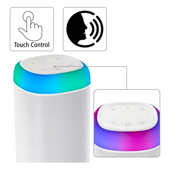 Hangszóró HAMA Shine 2.0 Bluetooth 30W RGB LED fehér Hangszóró HAMA Shine 2.0 Bluetooth 30W RGB LED fehér