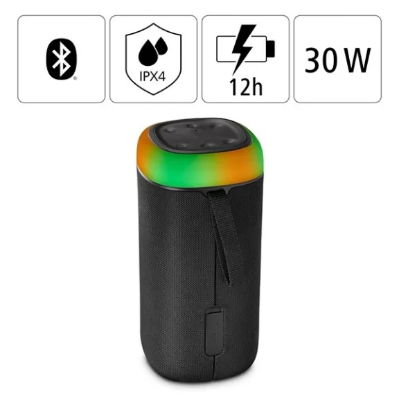 Hangszóró HAMA Shine 2.0 Bluetooth 30W RGB LED fekete Hangszóró HAMA Shine 2.0 Bluetooth 30W RGB LED fekete