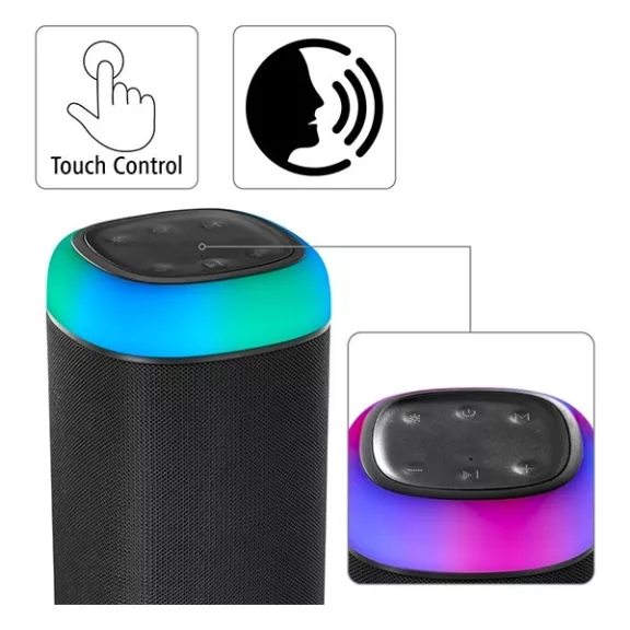 Hangszóró HAMA Shine 2.0 Bluetooth 30W RGB LED fekete Hangszóró HAMA Shine 2.0 Bluetooth 30W RGB LED fekete