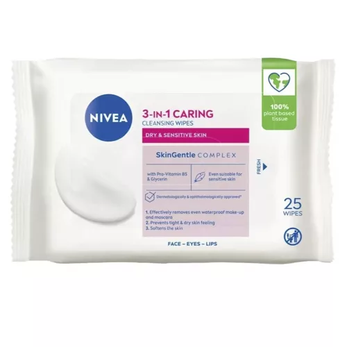 Arctisztító kendő NIVEA száraz/érzékeny bőrre 25 db