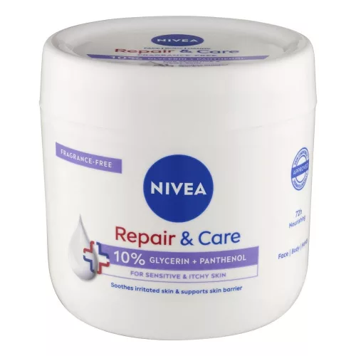 Testápoló NIVEA Repair&Care érzékeny bőrre tégelyes 400 ml