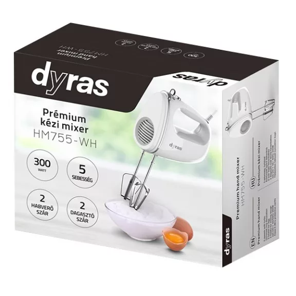 Kézi mixer DYRAS HM755-WH fehér Kézi mixer DYRAS HM755-WH fehér