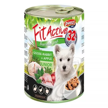  Állateledel konzerv PANZI FitActive junior kutyának liba- és nyúlhússal 415 g