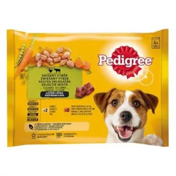   Állateledel alutasakos PEDIGREE Adult kutyáknak 4-pack csirke-marha válogatás 4x100 g