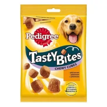   Állateledel jutalomfalat PEDIGREE Tasty Bites Chewy Cubes kutyáknak 130 g