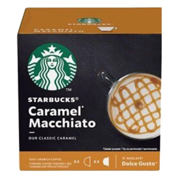 Kávékapszula STARBUCKS by Nescafé Dolce Gusto Caramel Macchiato 2x6 kapszula/doboz Kávékapszula STARBUCKS by Nescafé Dolce Gusto Caramel Macchiato 2x6 kapszula/doboz