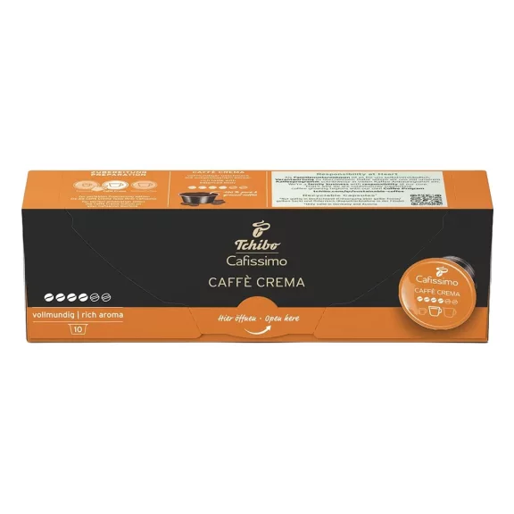 Kávékapszula TCHIBO Cafissimo Caffé Crema Rich Aroma 10 kapszula/doboz Kávékapszula TCHIBO Cafissimo Caffé Crema Rich Aroma 10 kapszula/doboz