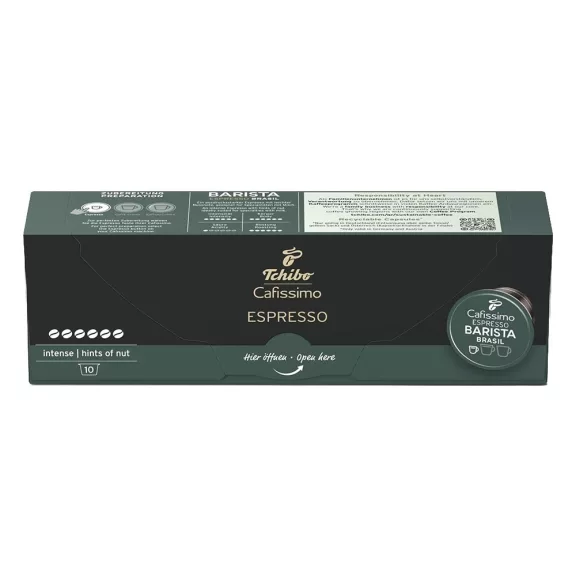 Kávékapszula TCHIBO Cafissimo Espresso Barista Brazil 10 kapszula/doboz Kávékapszula TCHIBO Cafissimo Espresso Barista Brazil 10 kapszula/doboz