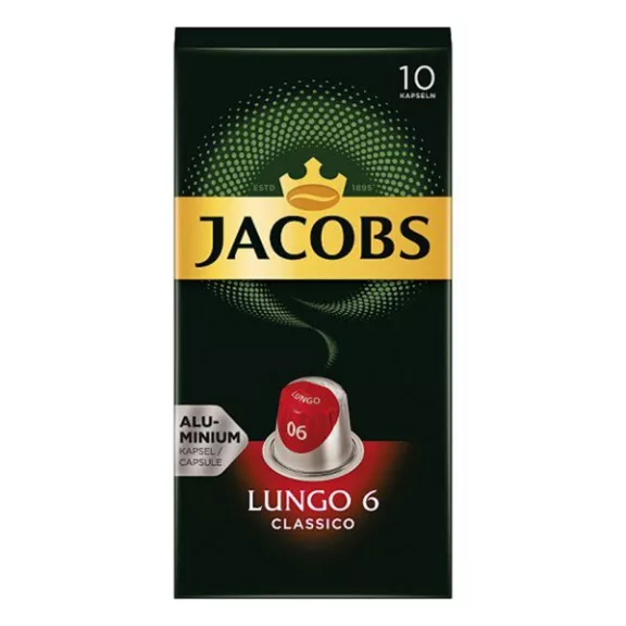 Kávékapszula JACOBS Nespresso Lungo 6 10 kapszula/doboz Kávékapszula JACOBS Nespresso Lungo 6 10 kapszula/doboz