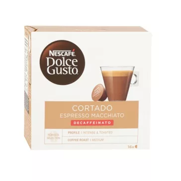   Kávékapszula NESCAFE Dolce Gusto Cortado koffeinmentes 16 kapszula/doboz