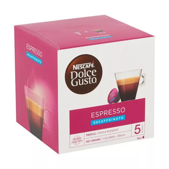Kávékapszula NESCAFE Dolce Gusto Espresso koffeinmentes 16 kapszula/doboz Kávékapszula NESCAFE Dolce Gusto Espresso koffeinmentes 16 kapszula/doboz