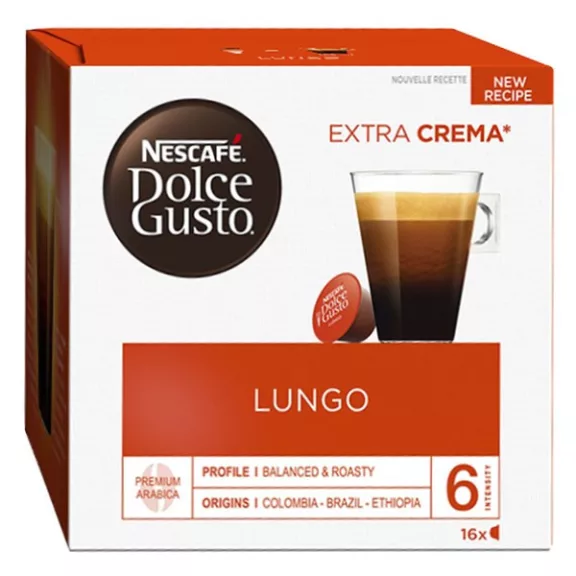 Kávékapszula NESCAFE Dolce Gusto Caffé Lungo 16 kapszula/doboz Kávékapszula NESCAFE Dolce Gusto Caffé Lungo 16 kapszula/doboz