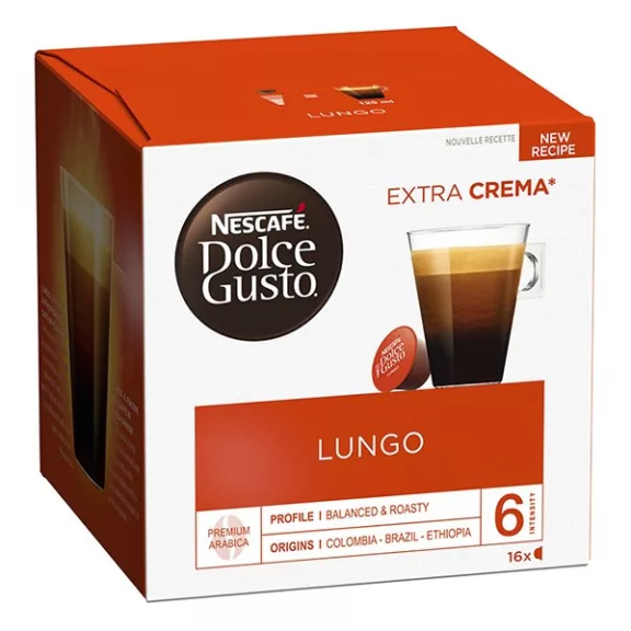 Kávékapszula NESCAFE Dolce Gusto Caffé Lungo 16 kapszula/doboz Kávékapszula NESCAFE Dolce Gusto Caffé Lungo 16 kapszula/doboz