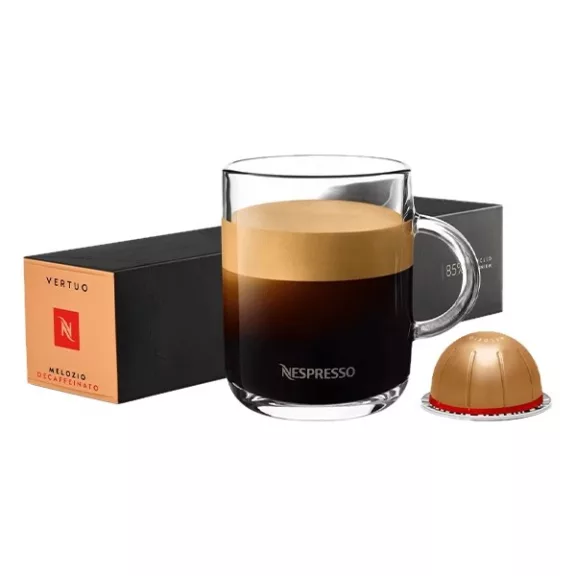 Kávékapszula NESPRESSO Vertuo Melozio Decaffeinato koffeinmentes 10 darabos Kávékapszula NESPRESSO Vertuo Melozio Decaffeinato koffeinmentes 10 darabos