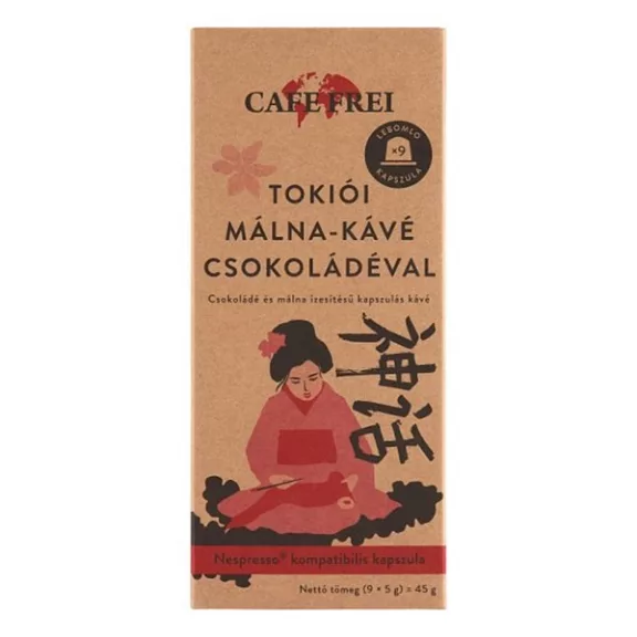 Kávékapszula CAFE FREI Nespresso Tokiói csokoládés-málna 9 kapszula/doboz Kávékapszula CAFE FREI Nespresso Tokiói csokoládés-málna 9 kapszula/doboz