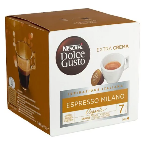 NESCAFE Kávékapszula NESCAFÉ Dolce Gusto Espresso Milano 16 kapszula/doboz NESCAFE Kávékapszula NESCAFÉ Dolce Gusto Espresso Milano 16 kapszula/doboz