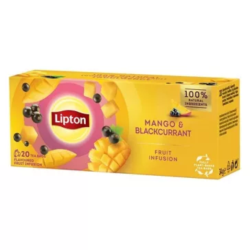 Gyümölcstea LIPTON Mangó-Feketeribizli 20 filter/doboz