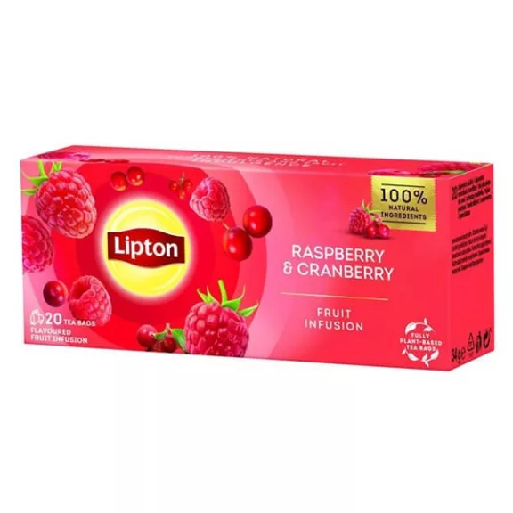 Gyümölcstea LIPTON Málna-Vörösáfonya 20 filter/doboz Gyümölcstea LIPTON Málna-Vörösáfonya 20 filter/doboz