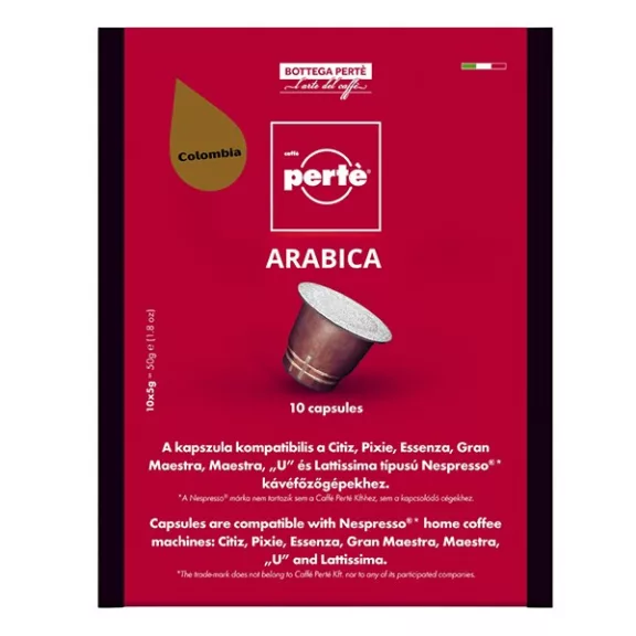 Kávékapszula CAFFÉ PERTÉ Colombia 100% arabica 10 darab/doboz Kávékapszula CAFFÉ PERTÉ Colombia 100% arabica 10 darab/doboz