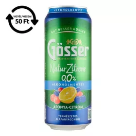   Alkoholmentes sör GÖSSER Natur-Zitrone áfonya-citrom 0% 500 ml DRS