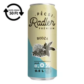   PÉCSI SÖR Alkoholmentes sör PÉCSI RADLER bodza 0,0% 500 ml DRS