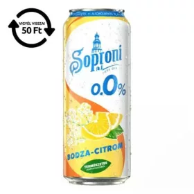 Alkoholmentes sör SOPRONI bodza-citrom 0,0% 500 ml DRS