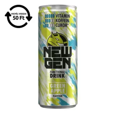 Üdítőital szénsavas HELL Newgen Green apple 0,25L DRS