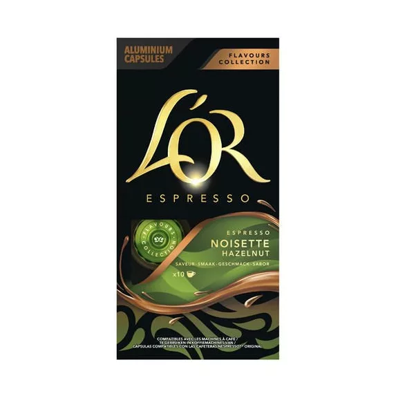 Kávékapszula L'OR Mogyorós Nespresso kompatibilis 10 kapszula/doboz Kávékapszula L'OR Mogyorós Nespresso kompatibilis 10 kapszula/doboz