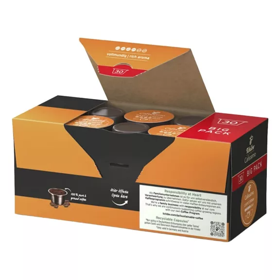 Kávékapszula TCHIBO Cafissimo Caffé Crema Rich Aroma 30 kapszula/doboz Kávékapszula TCHIBO Cafissimo Caffé Crema Rich Aroma 30 kapszula/doboz