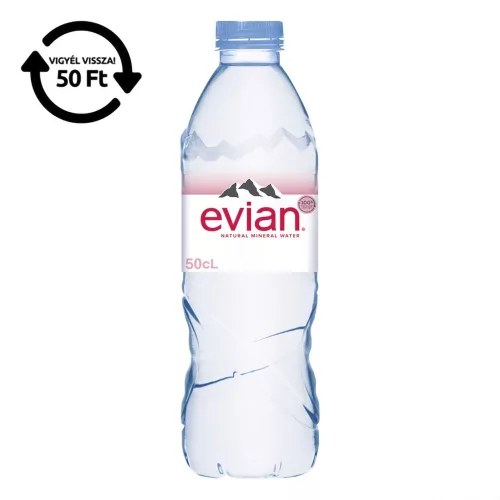 Ásványvíz szénsavmentes EVIAN 0,5L DRS
