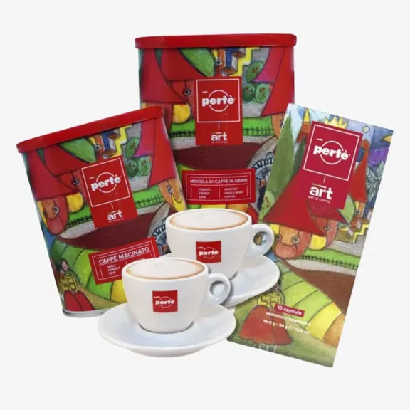 Ajándékcsomag CAFFÉ PERTÉ Art kávé + csésze szett Ajándékcsomag CAFFÉ PERTÉ Art kávé + csésze szett