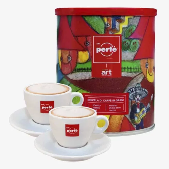 Ajándékcsomag CAFFÉ PERTÉ Art Coffee szemes kávé + csésze szett Ajándékcsomag CAFFÉ PERTÉ Art Coffee szemes kávé + csésze szett