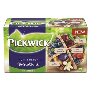   Gyümölcstea PICKWICK Fruit Fusion kék variációk áfonya, szilva-vanília-fahéj, meggy, erdei gyümölcs 20 filter/doboz