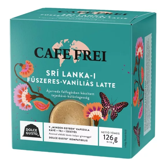 Kávékapszula CAFE FREI Dolce Gusto Srí Lanka-i fűszeres vaníliás latte 9 kapszula/doboz