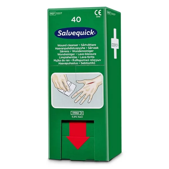 Sebtisztító kendő adagoló Salvequick 40 darabos Sebtisztító kendő adagoló Salvequick 40 darabos